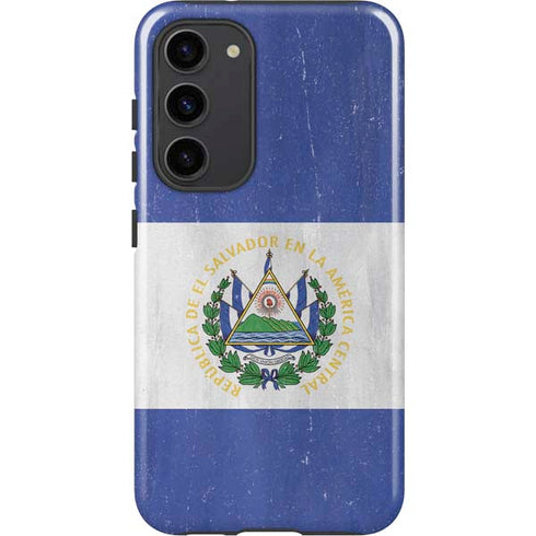 El Salvador Flag Distressed Galaxy S23 Plus Pro Case